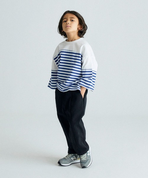 FOV(フォブ)の「FOV/フォブ ボーダー切替 L/S Tシャツ(Tシャツ/カットソー・キッズ・ブルー/ブラック・M/L/XL/S)」の7枚目の写真