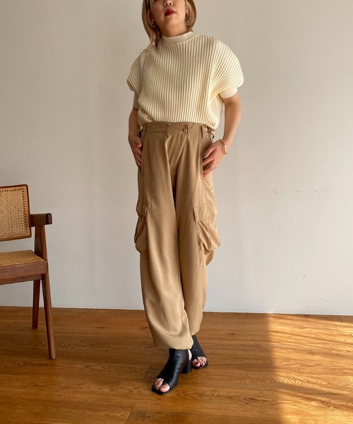 CAPRICIEUX LE'MAGE(カプリシューレマージュ)の「ストーンウォッシュカーゴパンツ(カーゴパンツ・レディース・ベージュ/カーキ・FREE)」の10枚目の写真