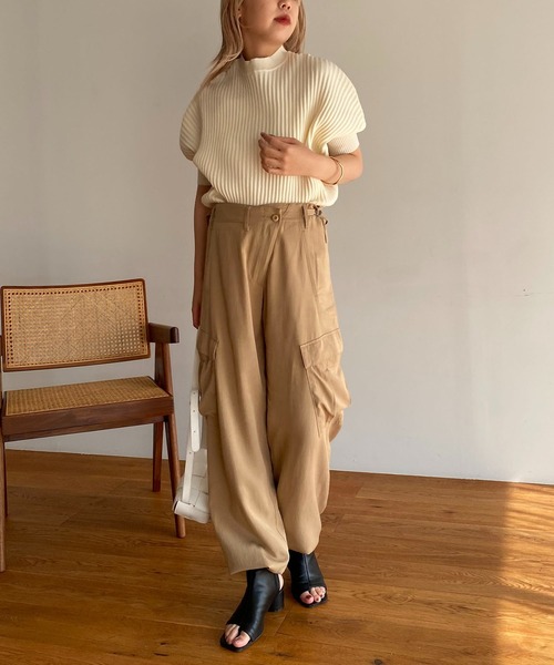 CAPRICIEUX LE'MAGE(カプリシューレマージュ)の「ストーンウォッシュカーゴパンツ(カーゴパンツ・レディース・ベージュ/カーキ・FREE)」の11枚目の写真