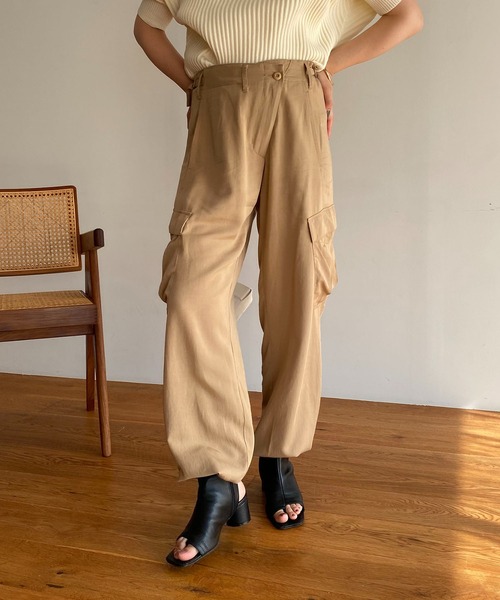 CAPRICIEUX LE'MAGE(カプリシューレマージュ)の「ストーンウォッシュカーゴパンツ(カーゴパンツ・レディース・ベージュ/カーキ・FREE)」の3枚目の写真