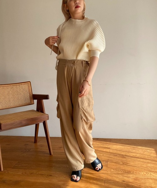 CAPRICIEUX LE'MAGE(カプリシューレマージュ)の「ストーンウォッシュカーゴパンツ(カーゴパンツ・レディース・ベージュ/カーキ・FREE)」の7枚目の写真