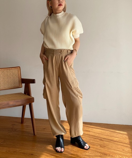 CAPRICIEUX LE'MAGE(カプリシューレマージュ)の「ストーンウォッシュカーゴパンツ(カーゴパンツ・レディース・ベージュ/カーキ・FREE)」の9枚目の写真