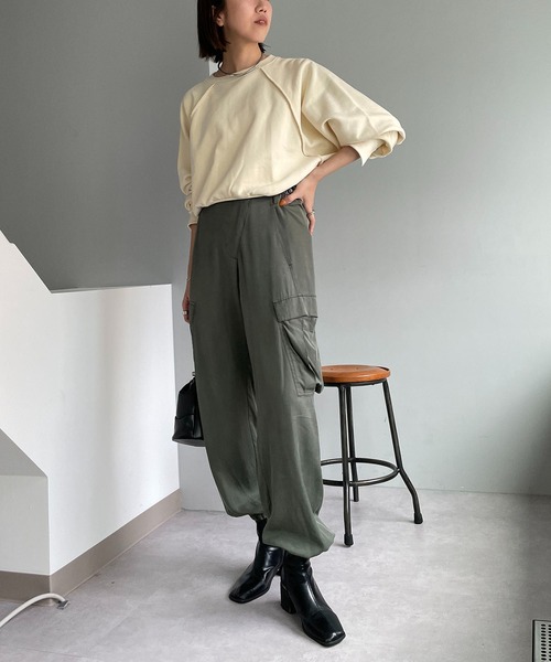 CAPRICIEUX LE'MAGE(カプリシューレマージュ)の「ストーンウォッシュカーゴパンツ(カーゴパンツ・レディース・ベージュ/カーキ・FREE)」の17枚目の写真