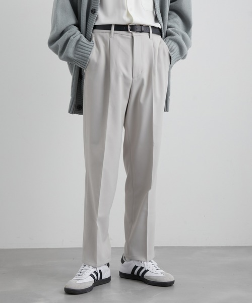 JUNRED(ジュンレッド)の「ウォームツイルタックストレートパンツ(スラックス・メンズ・ブラック/グリーン/ベージュ系その他・S/M/L)」の12枚目の写真