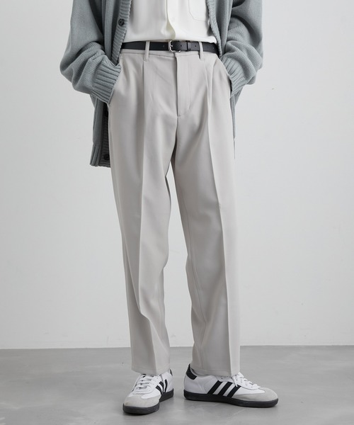 JUNRED(ジュンレッド)の「ウォームツイルタックストレートパンツ(スラックス・メンズ・ブラック/グリーン/ベージュ系その他・S/M/L)」の21枚目の写真