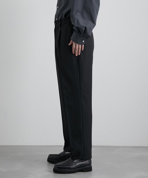 JUNRED(ジュンレッド)の「ウォームツイルタックストレートパンツ(スラックス・メンズ・ブラック/グリーン/ベージュ系その他・S/M/L)」の20枚目の写真