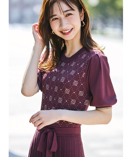 index(インデックス)の「◆【アンサンブル対応】ロゴモノグラムプリーツワンピース【WEB限定アイテム】(ワンピース・レディース・アイボリー系/ブラック系/ワイン系1・40/38/42/36)」の21枚目の写真