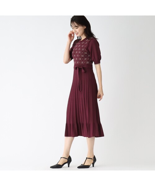 index(インデックス)の「◆【アンサンブル対応】ロゴモノグラムプリーツワンピース【WEB限定アイテム】(ワンピース・レディース・アイボリー系/ブラック系/ワイン系1・40/38/42/36)」の16枚目の写真