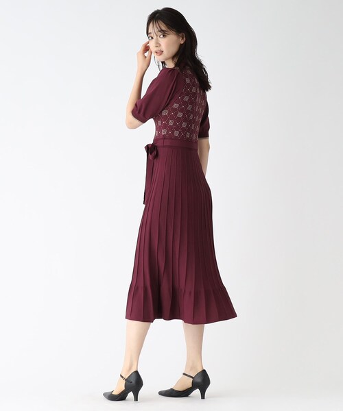 index(インデックス)の「◆【アンサンブル対応】ロゴモノグラムプリーツワンピース【WEB限定アイテム】(ワンピース・レディース・アイボリー系/ブラック系/ワイン系1・40/38/42/36)」の14枚目の写真