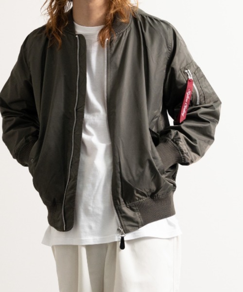 NYLAUS（ナイラス）の「ヘビーツイル ナイロン 裏タフタ MA-1 ミリタリージャケット（MA-1・メンズ・ホワイト/ブラック/カーキ・LL/M/L）」の3枚目の写真