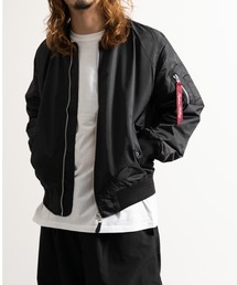 NYLAUS | ヘビーツイル ナイロン 裏タフタ MA-1 ミリタリージャケット(MA-1)