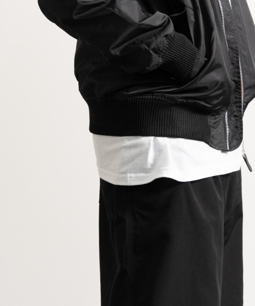 NYLAUS（ナイラス）の「ヘビーツイル ナイロン 裏タフタ MA-1 ミリタリージャケット（MA-1・メンズ・ホワイト/ブラック/カーキ・LL/M/L）」の12枚目の写真