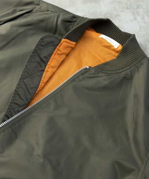 NYLAUS（ナイラス）の「ヘビーツイル ナイロン 裏タフタ MA-1 ミリタリージャケット（MA-1・メンズ・ホワイト/ブラック/カーキ・LL/M/L）」の16枚目の写真