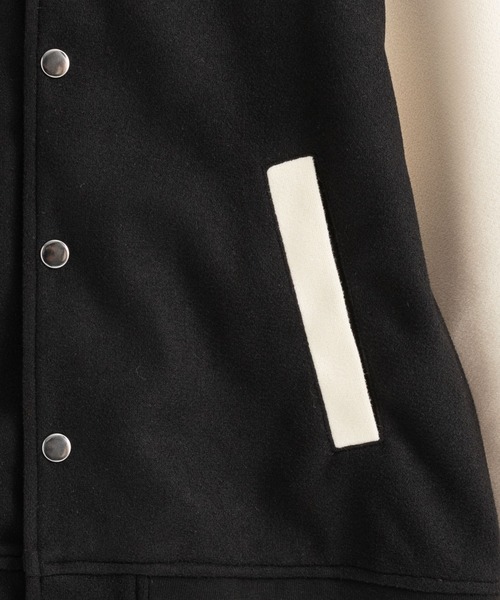 Ressaca(レサーカ)の「オーバーサイズ 刺繍ウールテックメルトンスタジャン(スタジャン・メンズ・グリーン/ブラック/ブラウン/ネイビー/マスタード/ブルー・XL/M/L)」の10枚目の写真