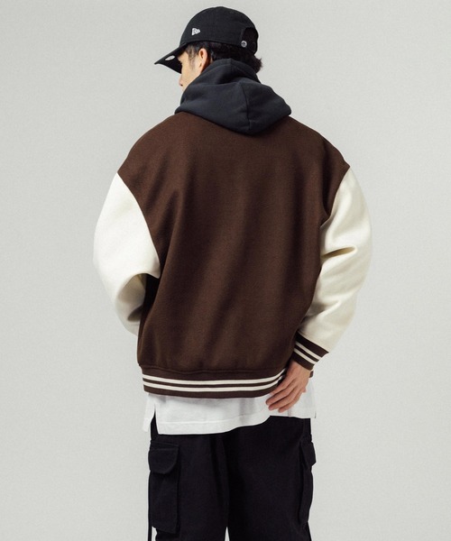 Ressaca(レサーカ)の「オーバーサイズ 刺繍ウールテックメルトンスタジャン(スタジャン・メンズ・グリーン/ブラック/ブラウン/ネイビー/マスタード/ブルー・XL/M/L)」の12枚目の写真