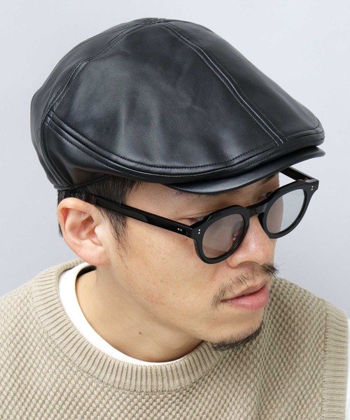 Basiquenti（ベーシックエンティ）の「レザー調 パネル切り替え ハンチング（ハンチング/ベレー帽・メンズ・ブラック/ダークブラウン/ベージュ・FREE）」の15枚目の写真
