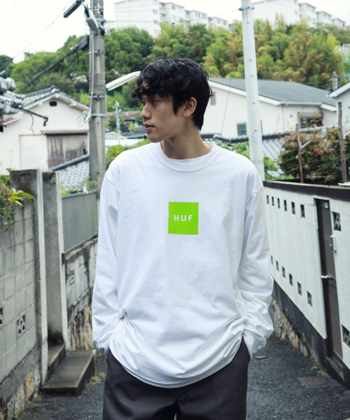 HUF(ハフ)の「HUF / ハフ ESSENTIALS BOX LOGO L/S TEE ボックスロゴ ロンT(Tシャツ/カットソー・メンズ・ホワイト/ブラック/グレー・SMALL/MEDIUM/LARGE/X-LARGE/XX-LARGE)」の16枚目の写真