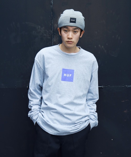 HUF(ハフ)の「HUF / ハフ ESSENTIALS BOX LOGO L/S TEE ボックスロゴ ロンT(Tシャツ/カットソー・メンズ・ホワイト/ブラック/グレー・SMALL/MEDIUM/LARGE/X-LARGE/XX-LARGE)」の10枚目の写真