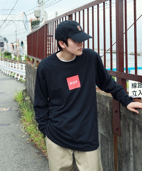 HUF(ハフ)の「HUF / ハフ ESSENTIALS BOX LOGO L/S TEE ボックスロゴ ロンT(Tシャツ/カットソー・メンズ・ホワイト/ブラック/グレー・SMALL/MEDIUM/LARGE/X-LARGE/XX-LARGE)」の8枚目の写真