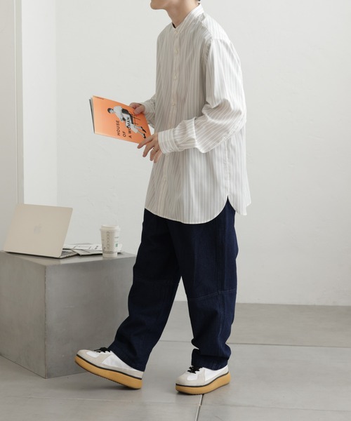 COLONY 2139（コロニートゥーワンスリーナイン）の「マルチストライプバンドカラーシャツ（シャツ/ブラウス・メンズ・ホワイト/ブルー・MEDIUM/LARGE）」の16枚目の写真