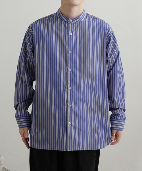 COLONY 2139（コロニートゥーワンスリーナイン）の「マルチストライプバンドカラーシャツ（シャツ/ブラウス・メンズ・ホワイト/ブルー・MEDIUM/LARGE）」の18枚目の写真