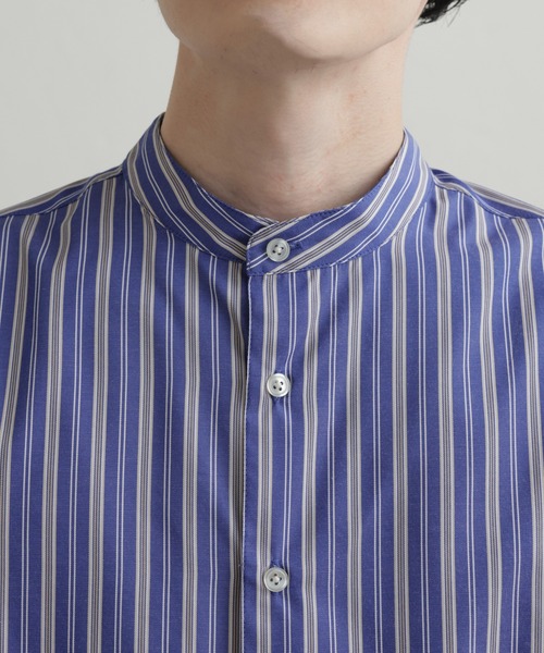 COLONY 2139（コロニートゥーワンスリーナイン）の「マルチストライプバンドカラーシャツ（シャツ/ブラウス・メンズ・ホワイト/ブルー・MEDIUM/LARGE）」の14枚目の写真