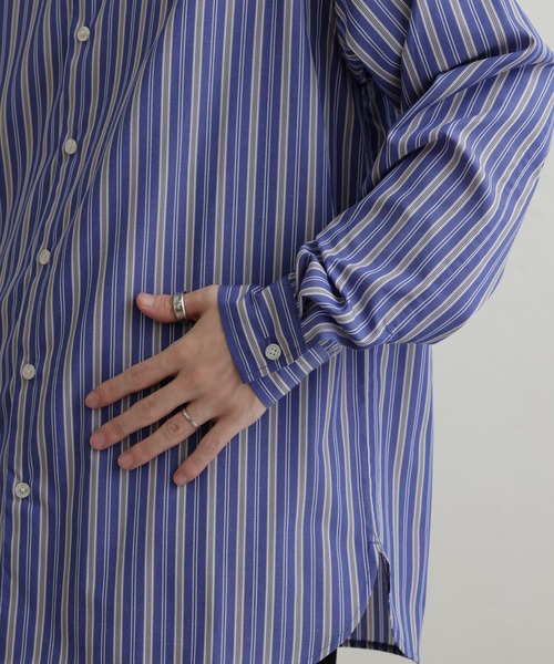 COLONY 2139（コロニートゥーワンスリーナイン）の「マルチストライプバンドカラーシャツ（シャツ/ブラウス・メンズ・ホワイト/ブルー・MEDIUM/LARGE）」の6枚目の写真