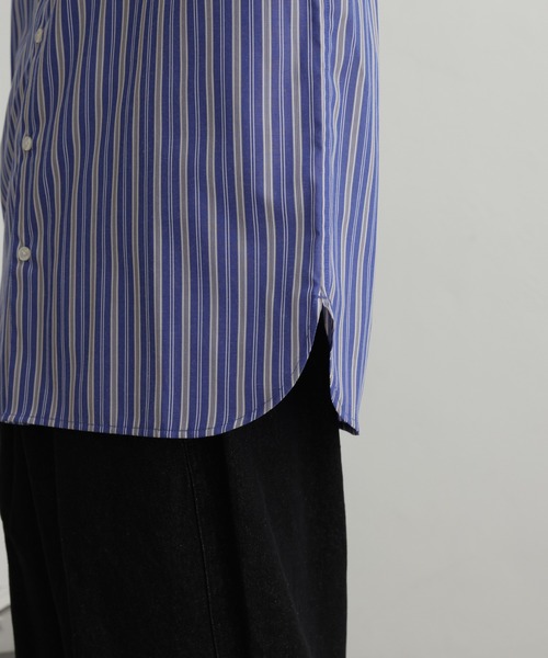 COLONY 2139（コロニートゥーワンスリーナイン）の「マルチストライプバンドカラーシャツ（シャツ/ブラウス・メンズ・ホワイト/ブルー・MEDIUM/LARGE）」の10枚目の写真