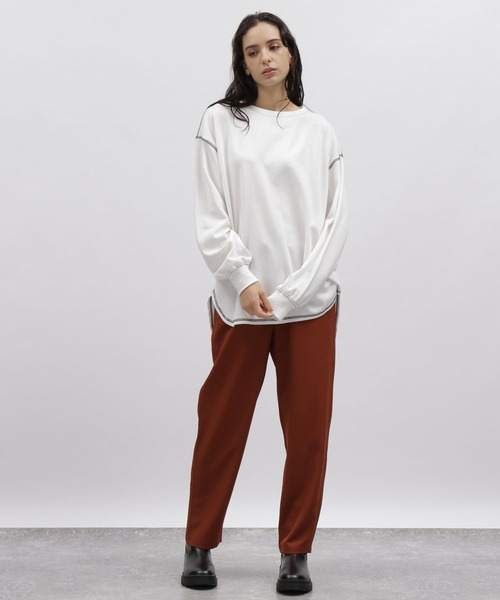 LAKOLE(ラコレ)の「配色ステッチロングスリーブプルオーバー / 166807(Tシャツ/カットソー・レディース・ブラック/ベージュ/オフホワイト・SMALL/MEDIUM)」の7枚目の写真