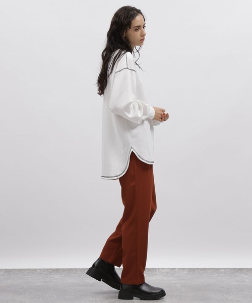 LAKOLE(ラコレ)の「配色ステッチロングスリーブプルオーバー / 166807(Tシャツ/カットソー・レディース・ブラック/ベージュ/オフホワイト・SMALL/MEDIUM)」の8枚目の写真