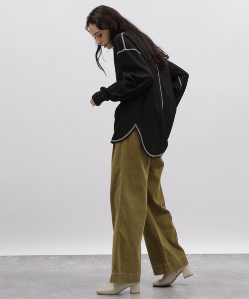 LAKOLE(ラコレ)の「配色ステッチロングスリーブプルオーバー / 166807(Tシャツ/カットソー・レディース・ブラック/ベージュ/オフホワイト・SMALL/MEDIUM)」の10枚目の写真