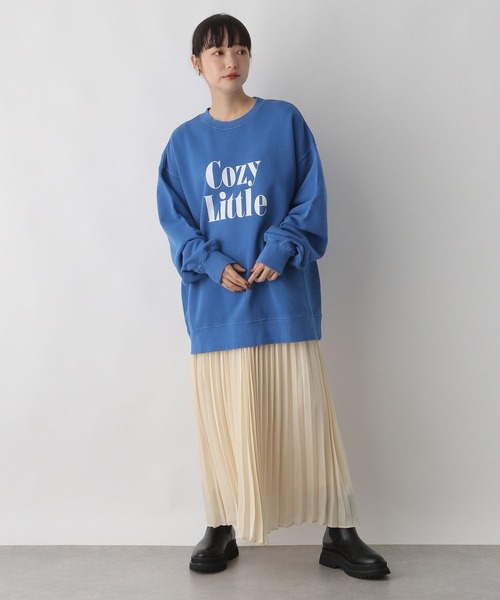 LOWRYS FARM（ローリーズファーム）の「カコウロゴウラケロングスリーブ　169402（スウェット・レディース・チャコールグレー/ブルー/アイボリー・FREE）」の9枚目の写真