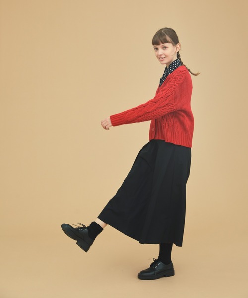 EDIT Gris(エディットグリ)の「ケーブルショートカーディガン(カーディガン/ボレロ・レディース・ブラック/レッド/ブルー/アイボリー・FREE)」の9枚目の写真