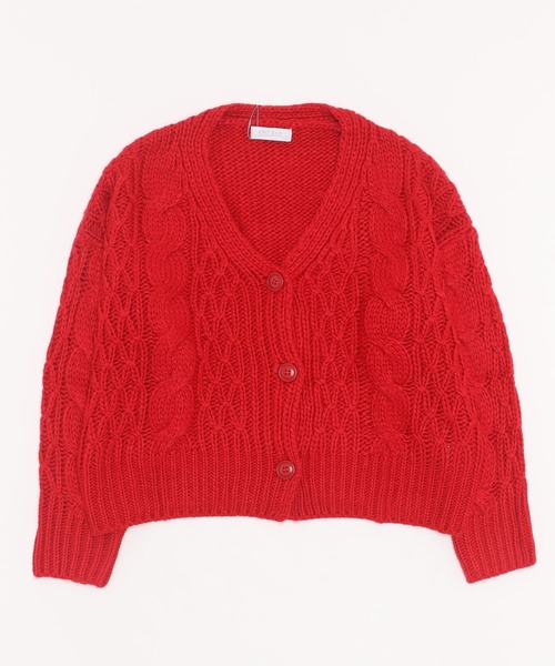 EDIT Gris(エディットグリ)の「ケーブルショートカーディガン(カーディガン/ボレロ・レディース・ブラック/レッド/ブルー/アイボリー・FREE)」の17枚目の写真