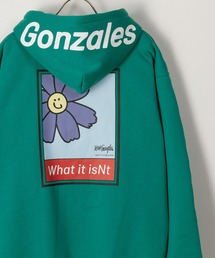 【(What it isNt) ART BY MARK GONZALES/ワットイズイズント マークゴンザレス】アートデザインリラックスフーディ/プルパーカー/バックプリント/ビッグシルエット/裏起毛