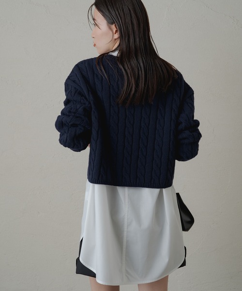 LOUNGEDRESS（ラウンジドレス）の「ショートニット（ニット/セーター・レディース・ネイビー/グレー・FREE）」の7枚目の写真