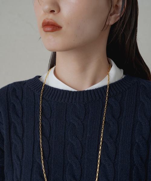 LOUNGEDRESS（ラウンジドレス）の「ショートニット（ニット/セーター・レディース・ネイビー/グレー・FREE）」の15枚目の写真