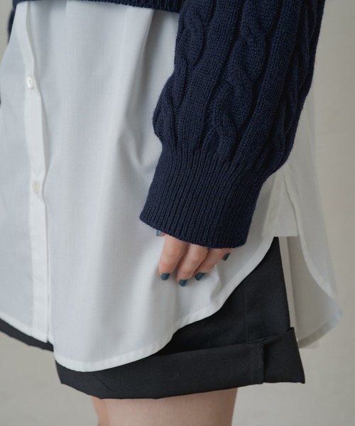 LOUNGEDRESS（ラウンジドレス）の「ショートニット（ニット/セーター・レディース・ネイビー/グレー・FREE）」の13枚目の写真