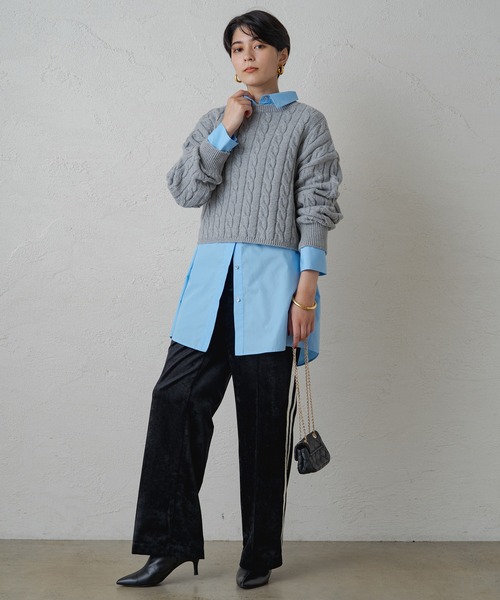 LOUNGEDRESS（ラウンジドレス）の「ショートニット（ニット/セーター・レディース・ネイビー/グレー・FREE）」の20枚目の写真