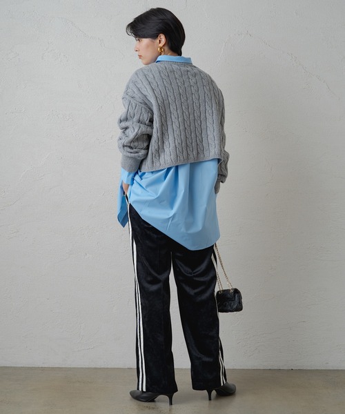 LOUNGEDRESS（ラウンジドレス）の「ショートニット（ニット/セーター・レディース・ネイビー/グレー・FREE）」の22枚目の写真