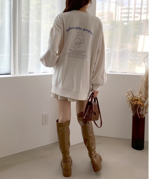 OLIVE des OLIVE(オリーブデオリーブ)の「【WEB限定カラ―有】裏起毛チュニックスウェット(スウェット・レディース・ホワイト/ブラック/グレー/オフホワイト/ブルー・FREE)」の7枚目の写真