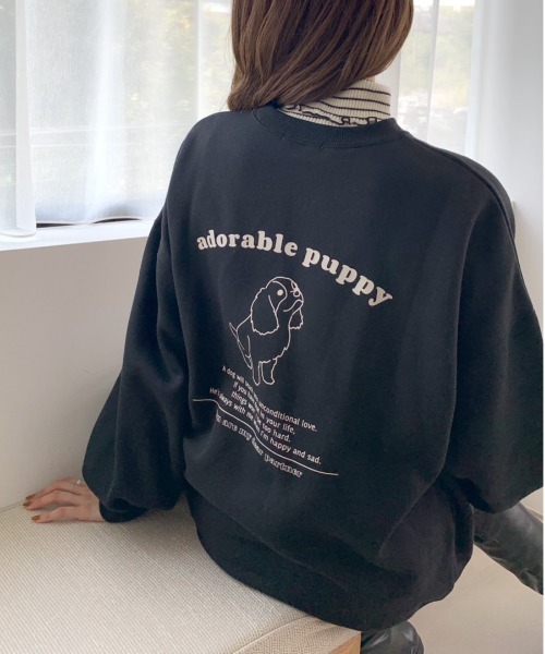 OLIVE des OLIVE(オリーブデオリーブ)の「【WEB限定カラ―有】裏起毛チュニックスウェット(スウェット・レディース・ホワイト/ブラック/グレー/オフホワイト/ブルー・FREE)」の9枚目の写真