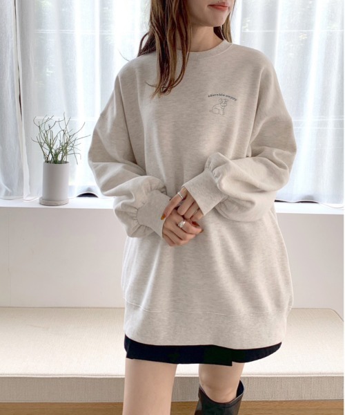 OLIVE des OLIVE(オリーブデオリーブ)の「【WEB限定カラ―有】裏起毛チュニックスウェット(スウェット・レディース・ホワイト/ブラック/グレー/オフホワイト/ブルー・FREE)」の18枚目の写真