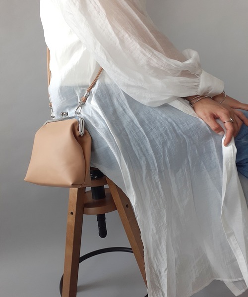 thank U more（サンキューモア）の「レザー がま口 ショルダーバッグ（ショルダーバッグ・レディース・ブラック/ブラウン・FREE）」の10枚目の写真