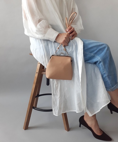 thank U more（サンキューモア）の「レザー がま口 ショルダーバッグ（ショルダーバッグ・レディース・ブラック/ブラウン・FREE）」の12枚目の写真