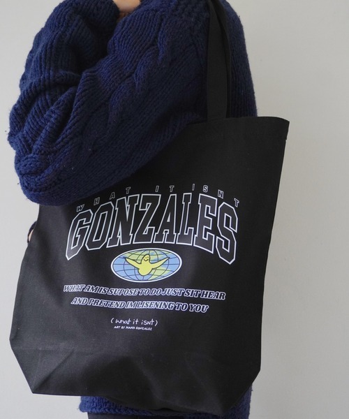 dictionary（ディクショナリー）の「【（What it isNt) ART BY MARKGONZALES】キャンバス プリント TOTE BAG（トートバッグ・メンズ・ブラック系その他/オフホワイト/ブラック/ホワイト系その他・FREE）」の4枚目の写真