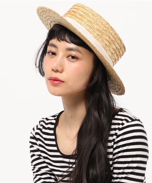 ROSE BUD(ローズバッド)の「(MTM)PH22 STRAW HAT(ハット・レディース・ナチュラル/ネイビー/ブラック・ONE SIZE)」の4枚目の写真