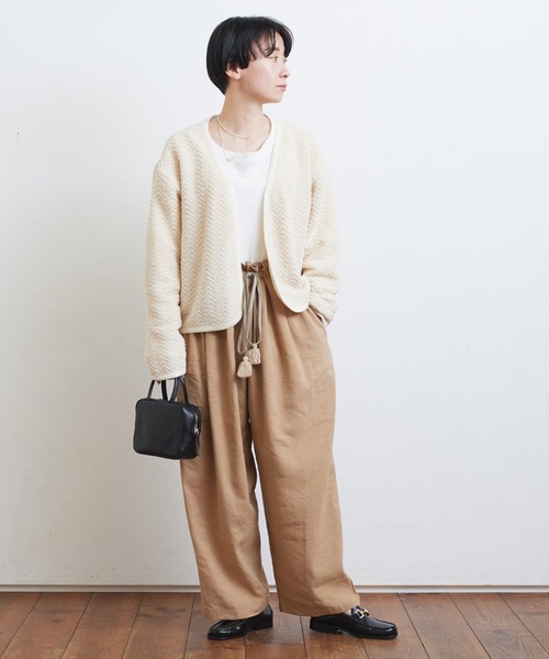 yuni(ユニ )の「へリンボンニット カーデジャケット herringbone knit(カーディガン/ボレロ・レディース・キナリ/ブラック・FREE)」の9枚目の写真