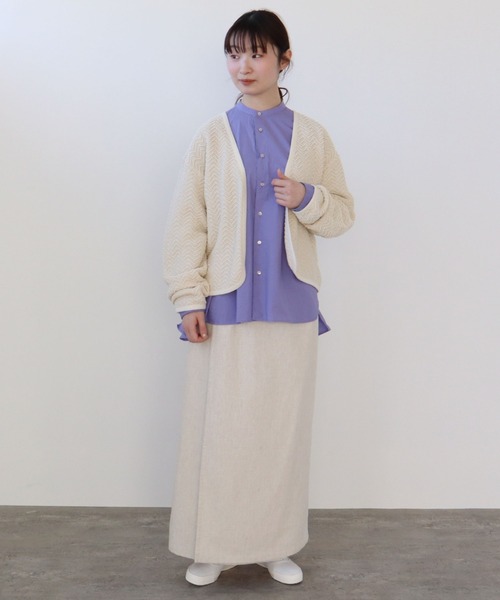 yuni(ユニ )の「へリンボンニット カーデジャケット herringbone knit(カーディガン/ボレロ・レディース・キナリ/ブラック・FREE)」の13枚目の写真