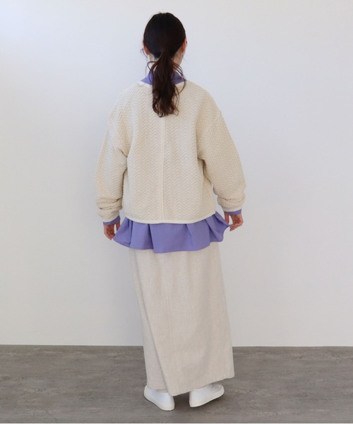 yuni(ユニ )の「へリンボンニット カーデジャケット herringbone knit(カーディガン/ボレロ・レディース・キナリ/ブラック・FREE)」の15枚目の写真